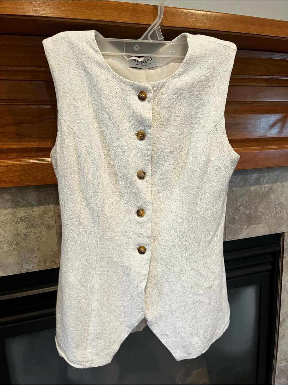 Peppermayo cotton/linen vest. Size S